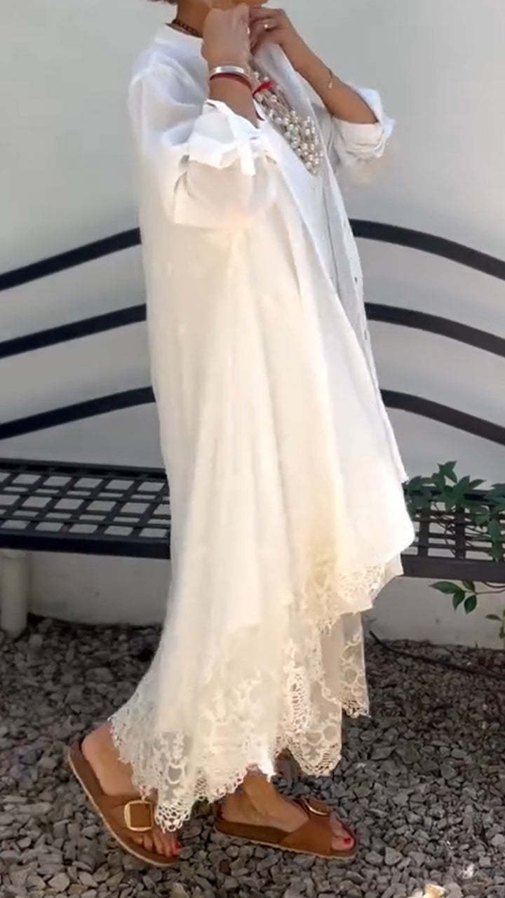 Dámská dutá podvazková sukně s kulatým výstřihem + kardigan ležérní kostým