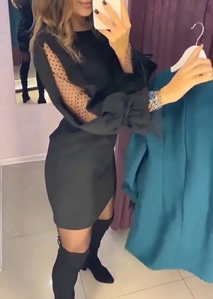 Šaty – elegantní a slavnostní – směs bavlny s volány – ideální na jaro, podzim a zimu