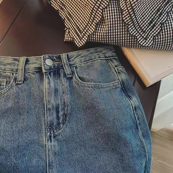 🔥Džínová midi sukně ve středním praní