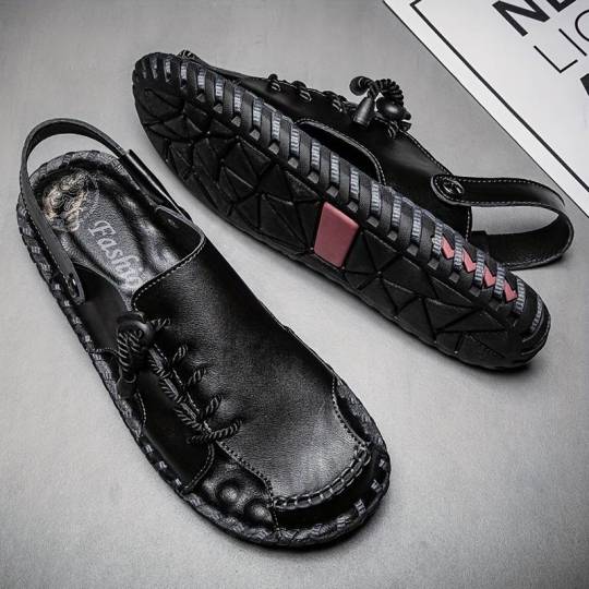 【38-47】 Velké venkovní sandály z prodyšné hovězí kůže