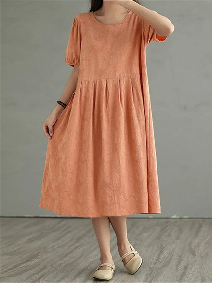 Vintage bavlněné a lněné midi šaty