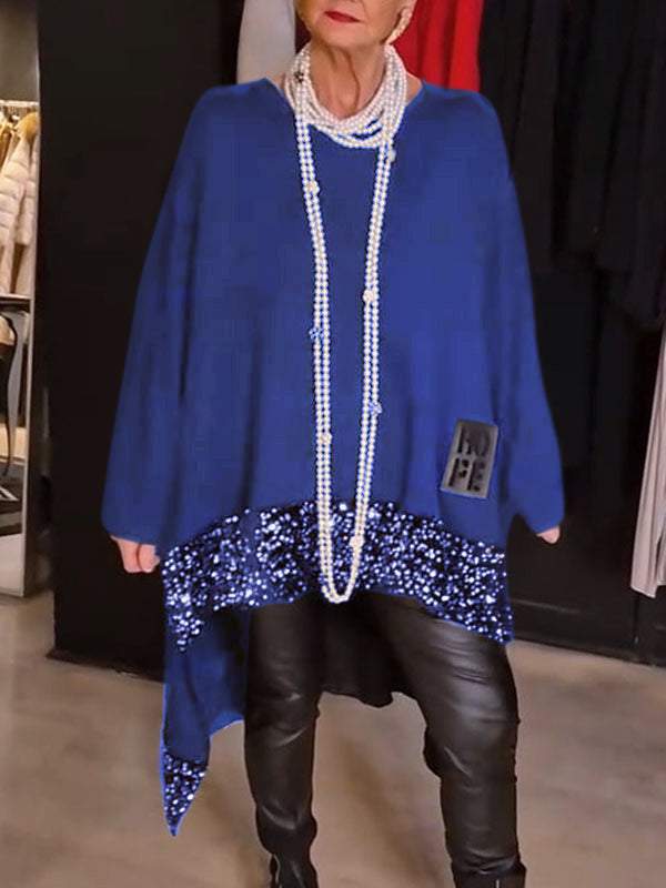 Dámský top s flitry a kulatým výstřihem