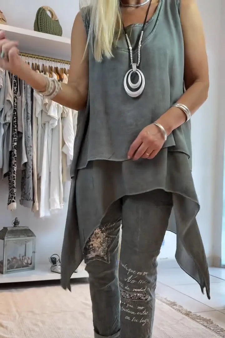 2025 jaro/léto dlouhé košile a květinové kalhoty