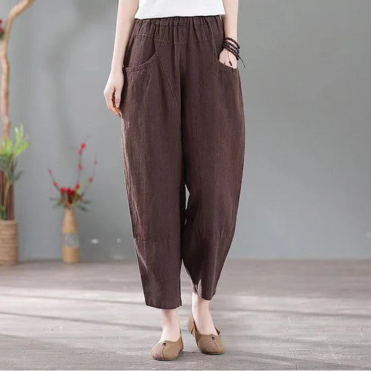 Vintage bavlněné a lněné kapsičky s elastickým pasem se stahovací šňůrkou