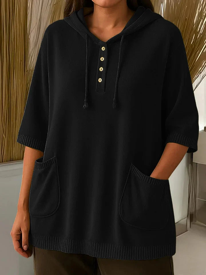 Dámská jednobarevná mikina bez rukávů střední délky