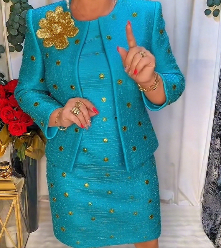 Elegantní dvoudílné květinové šaty