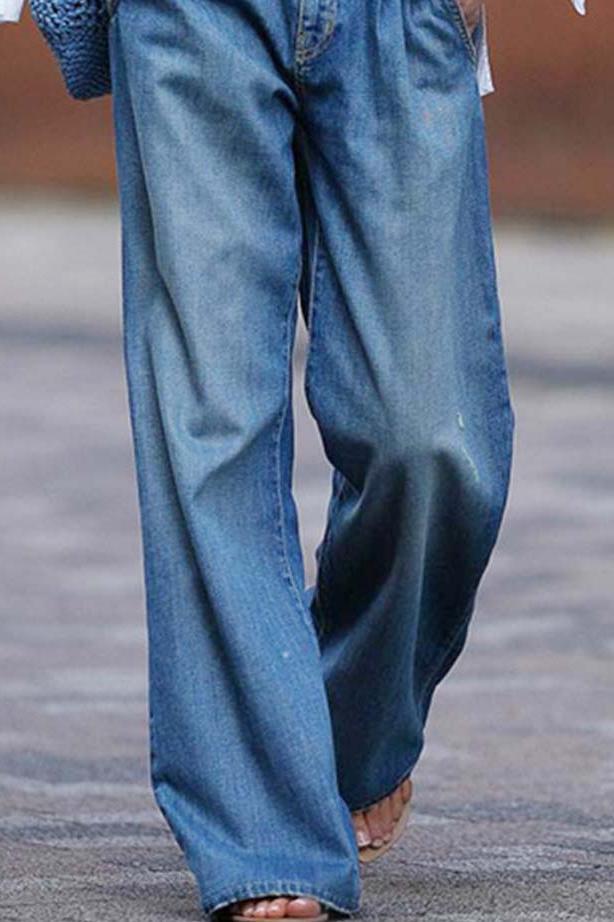 Dámské ležérní volné džínové kalhoty