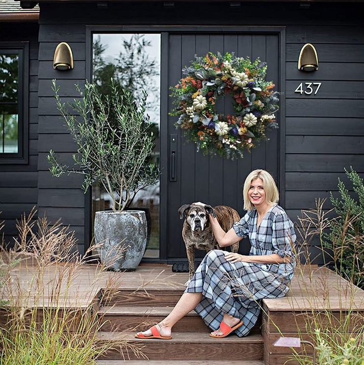 Podzimní výprodej🔥Bílý dýňový věnec Ranunculus