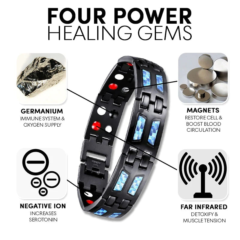 Barva CarbonBlue Titanový náramek