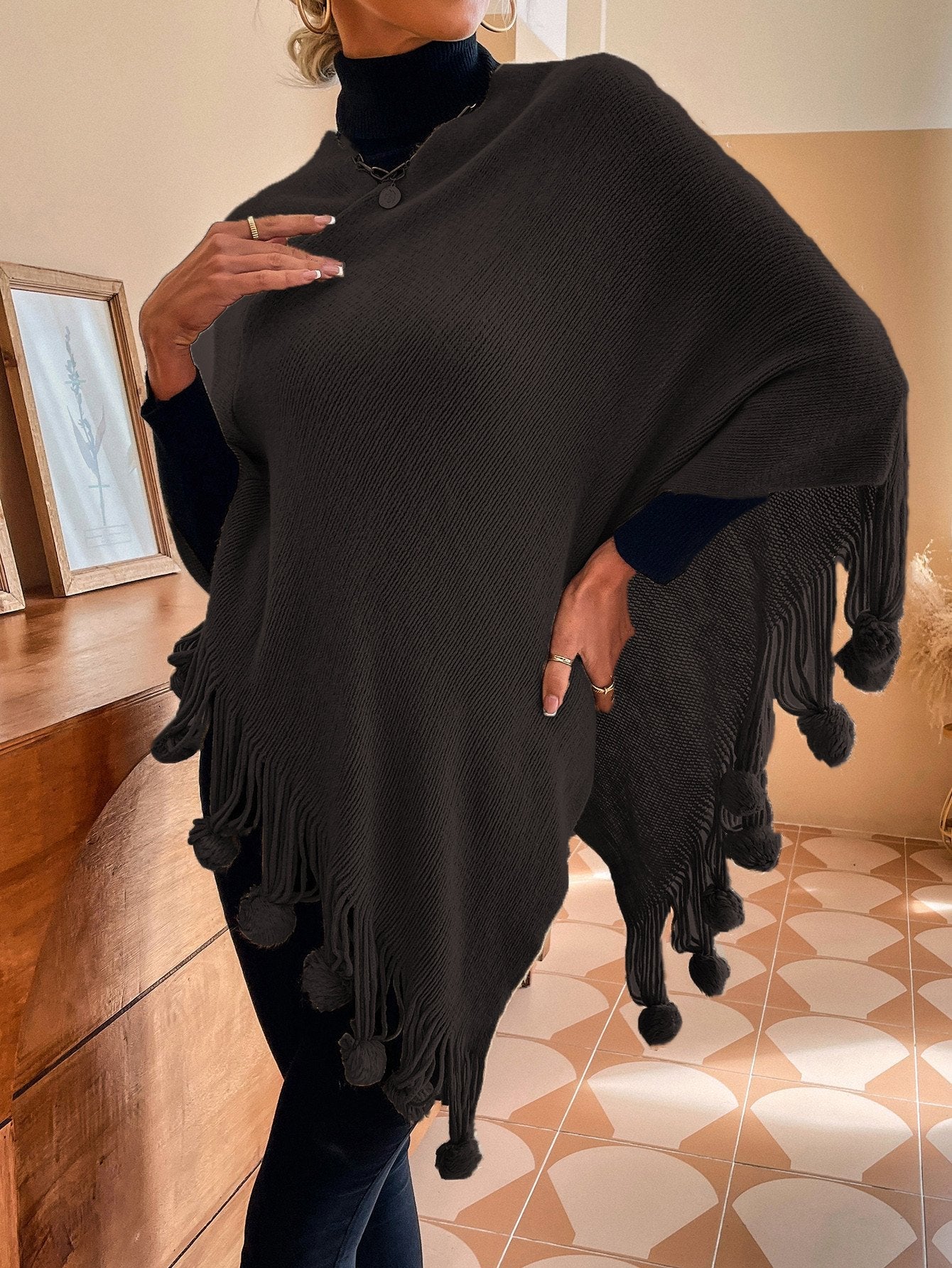 2022 nový střapcový pulovrový plášť