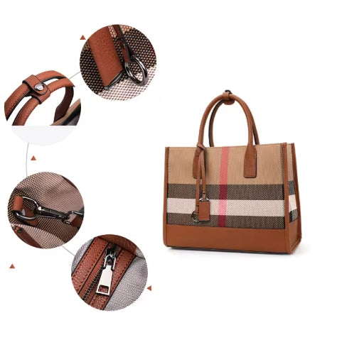 Moderní klasická dámská peněženka z kostkované hovězí kůže