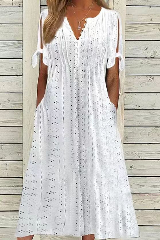 Elegantní šaty s výstřihem do V pro ženy