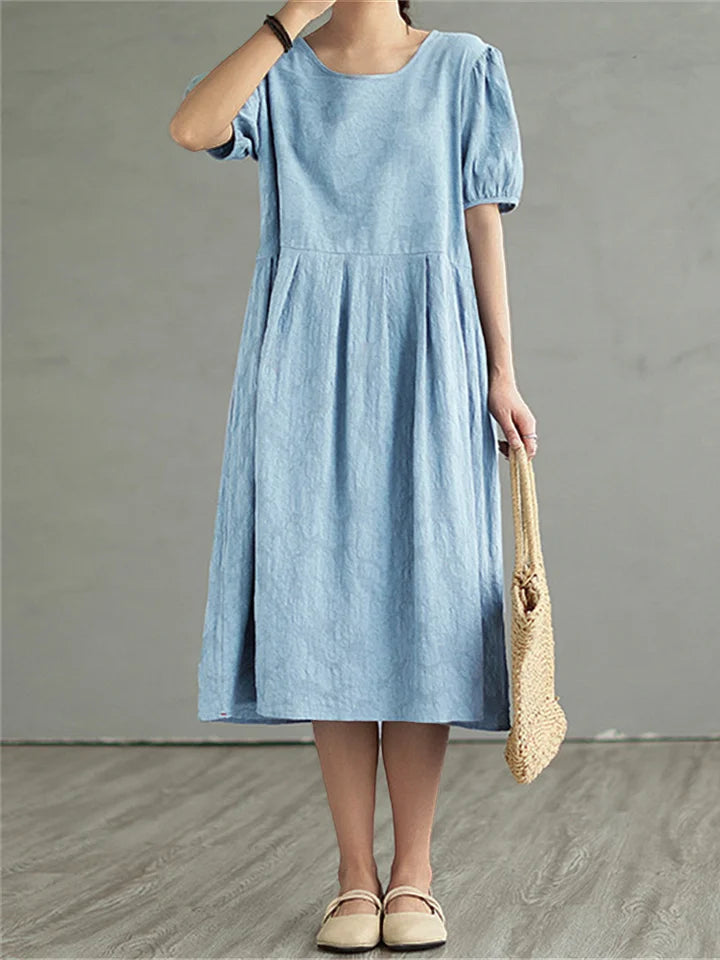 Vintage bavlněné a lněné midi šaty