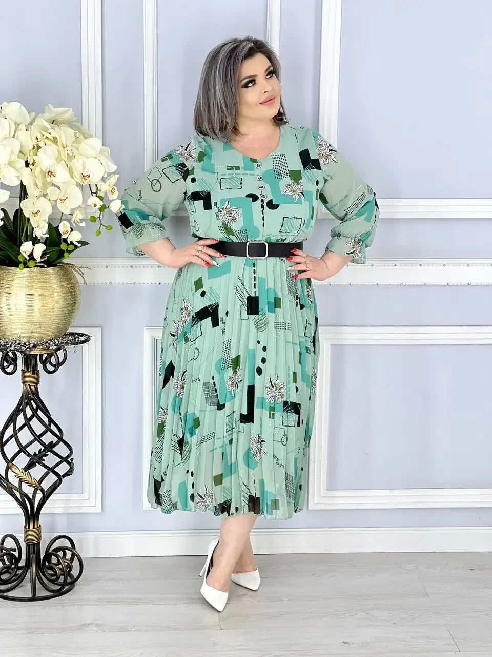 🔥😍 Vysoce kvalitní potištěné šifonové šaty S-5XL