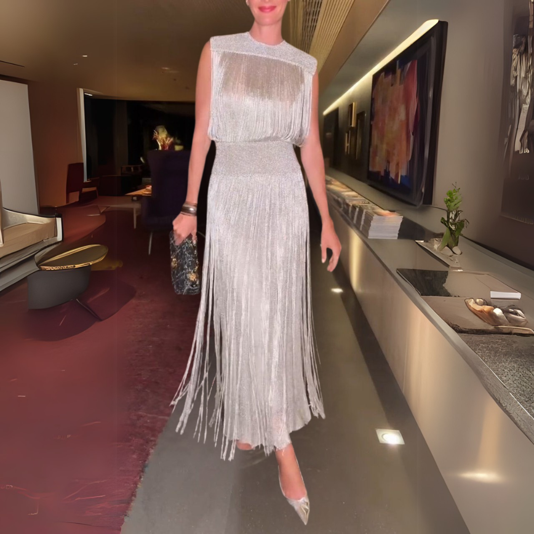 Dvoudílné šaty s třásněmi