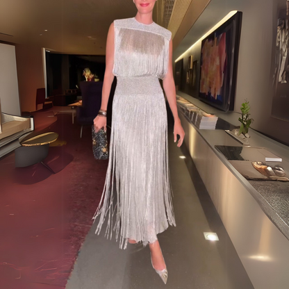 Dvoudílné šaty s třásněmi