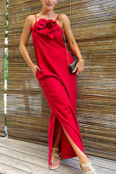 Vestido comprido de linho misto 2025