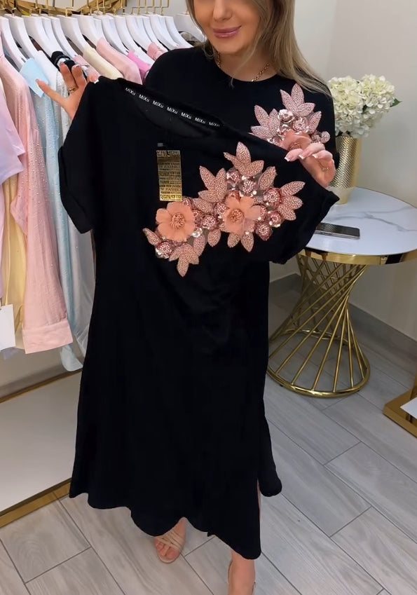 💖 Žhavý letní výprodej 50% SLEVA🌼Dámská květinová sukně s kulatým výstřihem a 3D potiskem