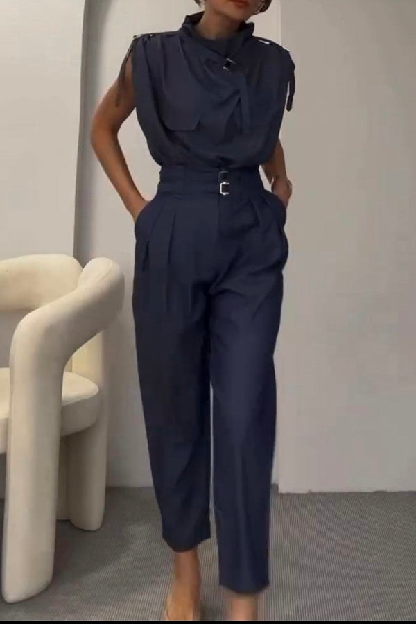 Dámská letní elegantní dvoudílná souprava bez rukávů