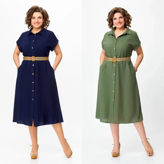 Pohodlné šaty s páskem