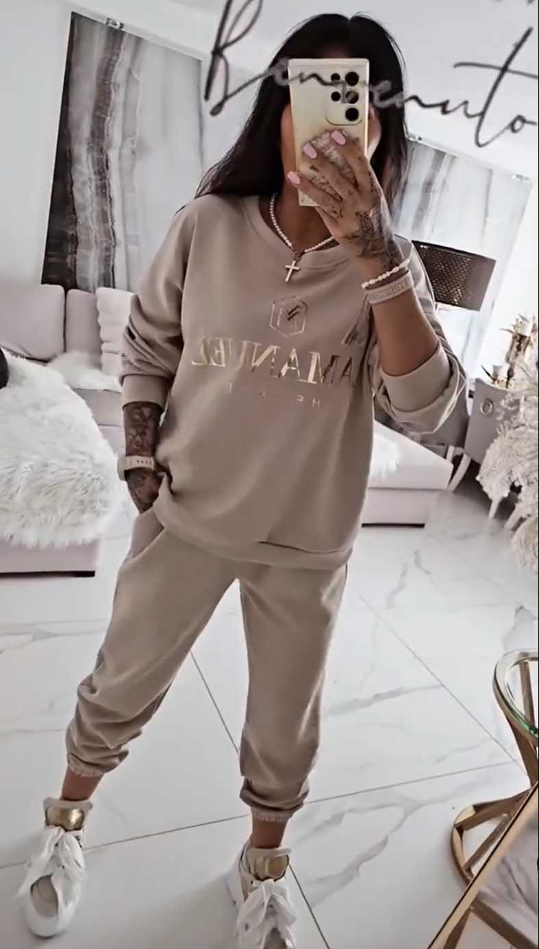 ⏳Časově omezená nabídka! ⏰Dámský ležérní set, potištěná halenka a kalhoty s širokými nohavicemi