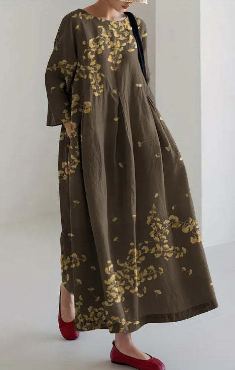 Elegantní dlouhá sukně ze směsi lnu s vyšívanou květinovou krajkou