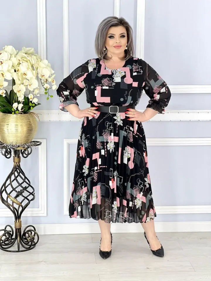 🔥😍 Vysoce kvalitní potištěné šifonové šaty S-5XL