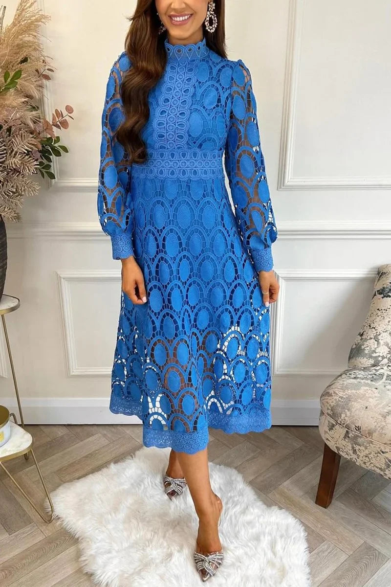 Dámské ležérní šaty s kulatým výstřihem a dlouhými rukávy