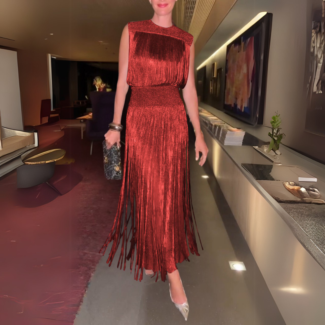 Dvoudílné šaty s třásněmi