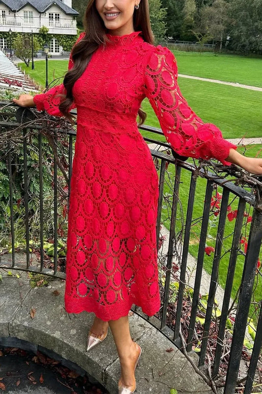 Dámské ležérní šaty s kulatým výstřihem a dlouhými rukávy