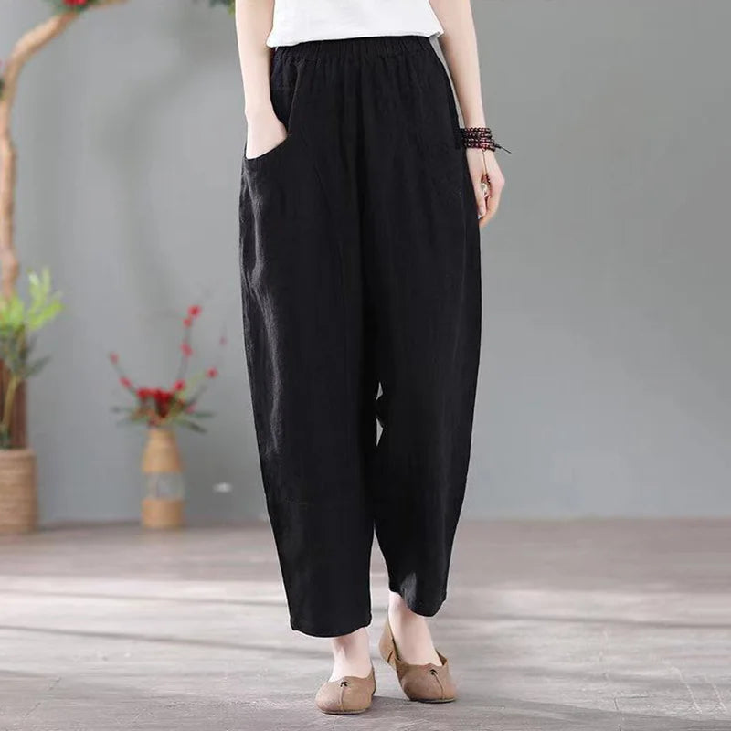 Vintage bavlněné a lněné kapsičky s elastickým pasem se stahovací šňůrkou