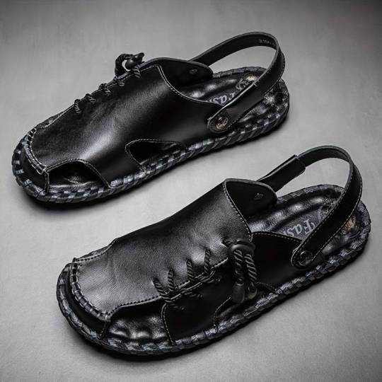 【38-47】 Velké venkovní sandály z prodyšné hovězí kůže