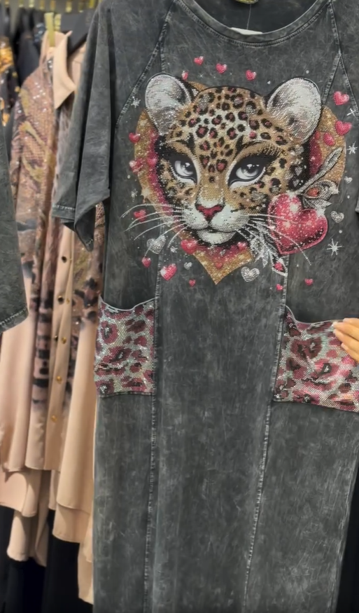 Retro volné a pohodlné letní dívčí šaty s potiskem