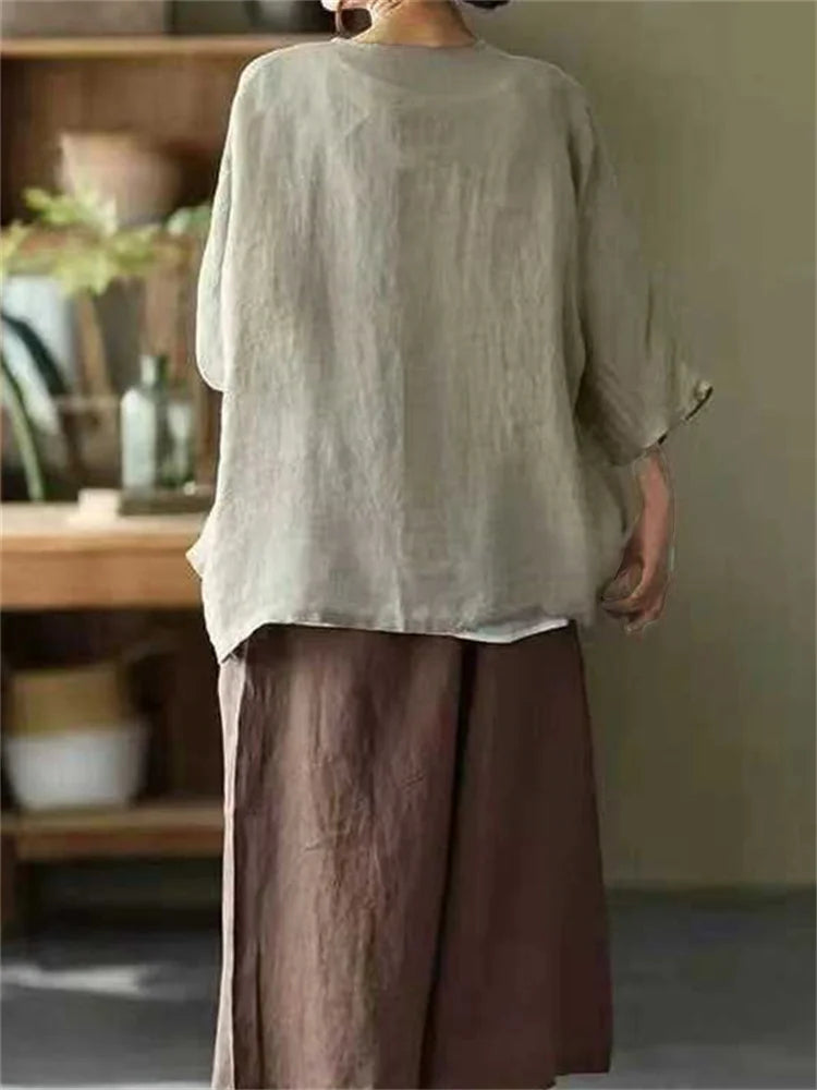 Cardigan de malha fluido e confortável em linha A grande