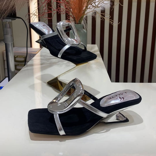 Dámské letní módní sandály s kruhovým podpatkem