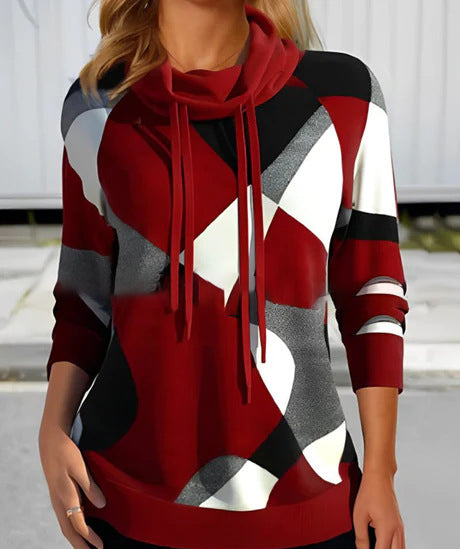 Dámský módní svetr s kapucí 2023 s dlouhým rukávem
