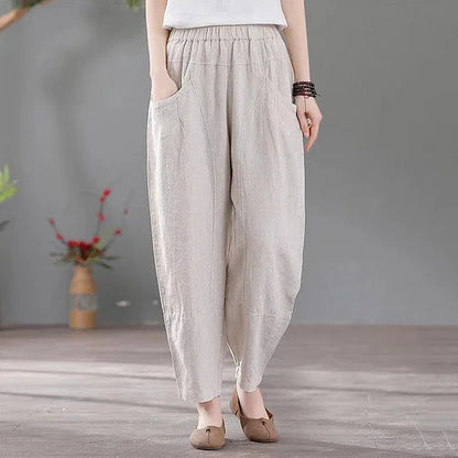 Vintage bavlněné a lněné kapsičky s elastickým pasem se stahovací šňůrkou