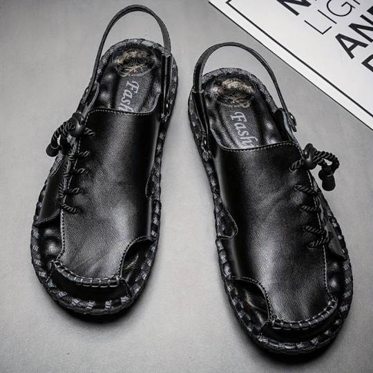 【38-47】 Velké venkovní sandály z prodyšné hovězí kůže