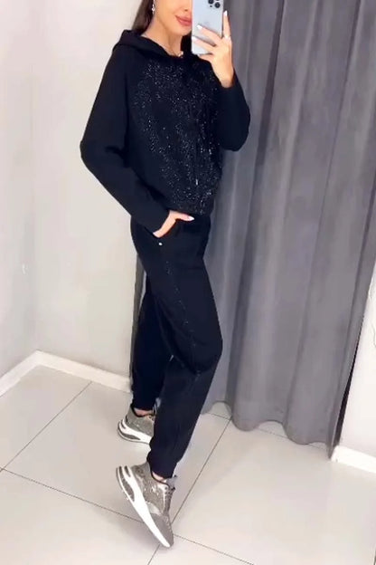 2024 Dámský neformální oblek s kapucí