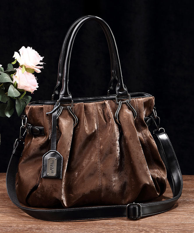 Moderní černá telecí kožená taška s velkou kapacitou