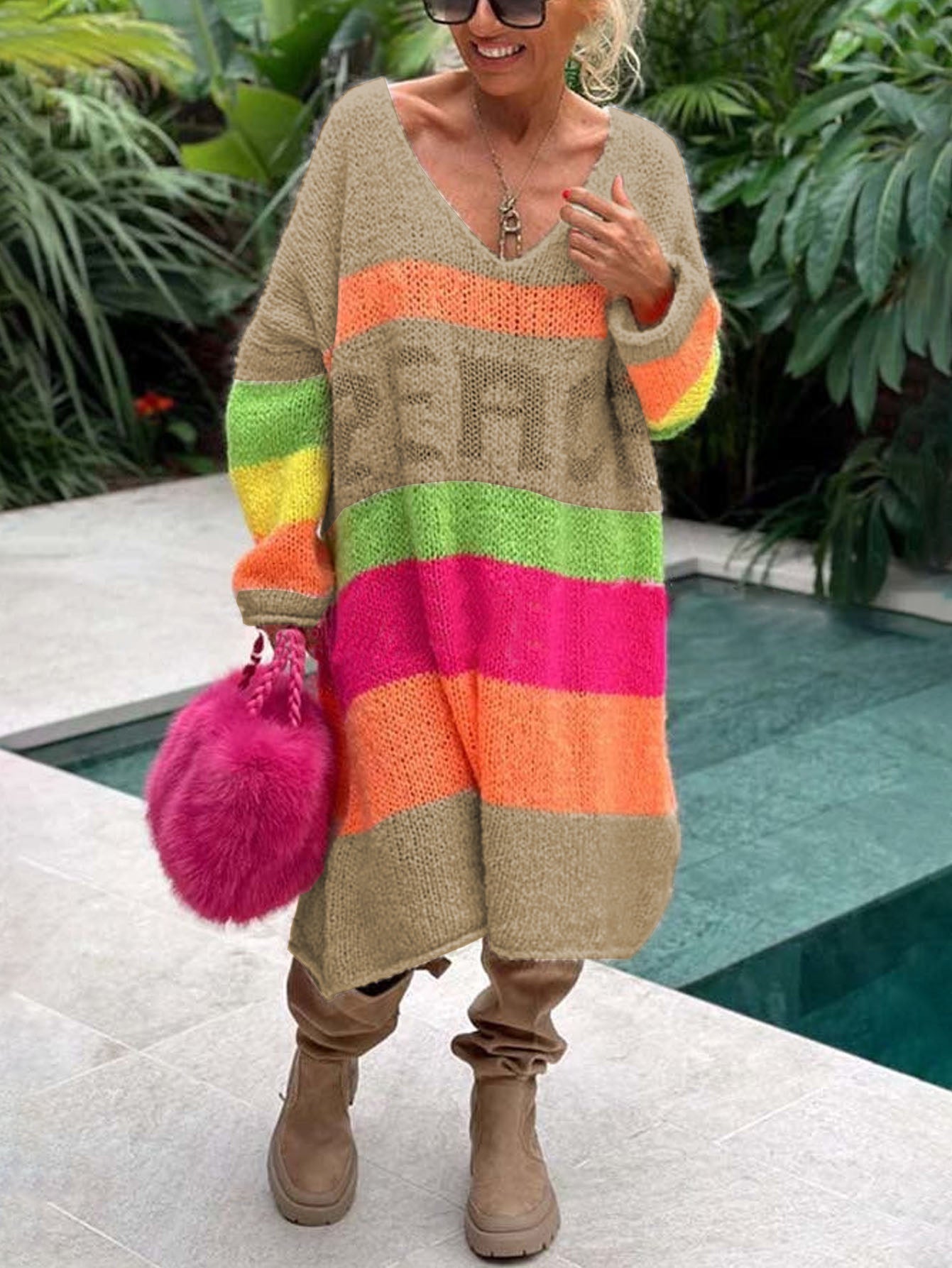 Pletený svetr Peace Rainbow