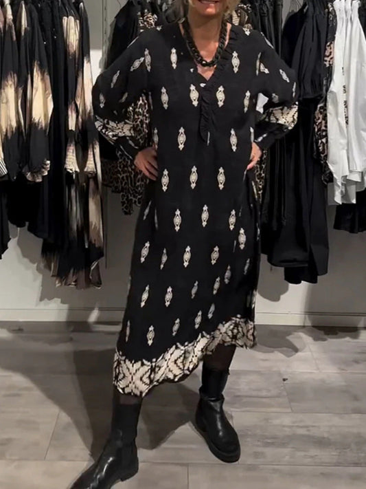 Velké volné šaty s výstřihem do V