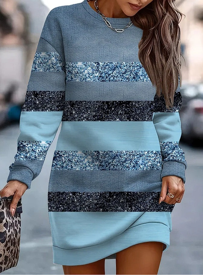 [S-3XL] Nové podzimní a zimní šaty s hvězdnou oblohou + klasické pruhy