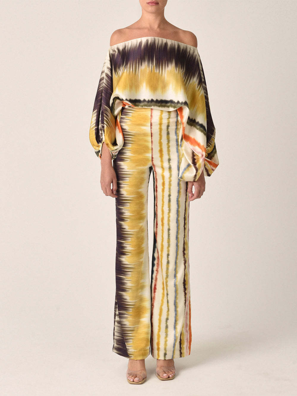 100% hedvábný oblek, 2 kusy (top + kalhoty)