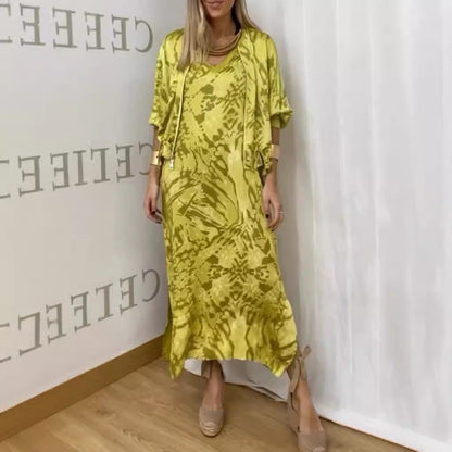 Dámské dvoudílné šaty pro ležérní vzory ze saténu