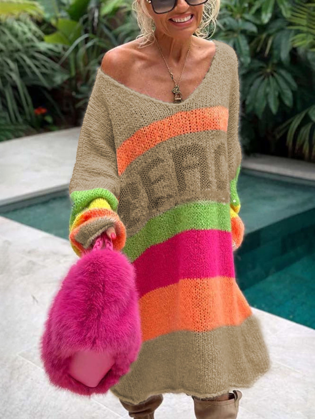 Pletený svetr Peace Rainbow