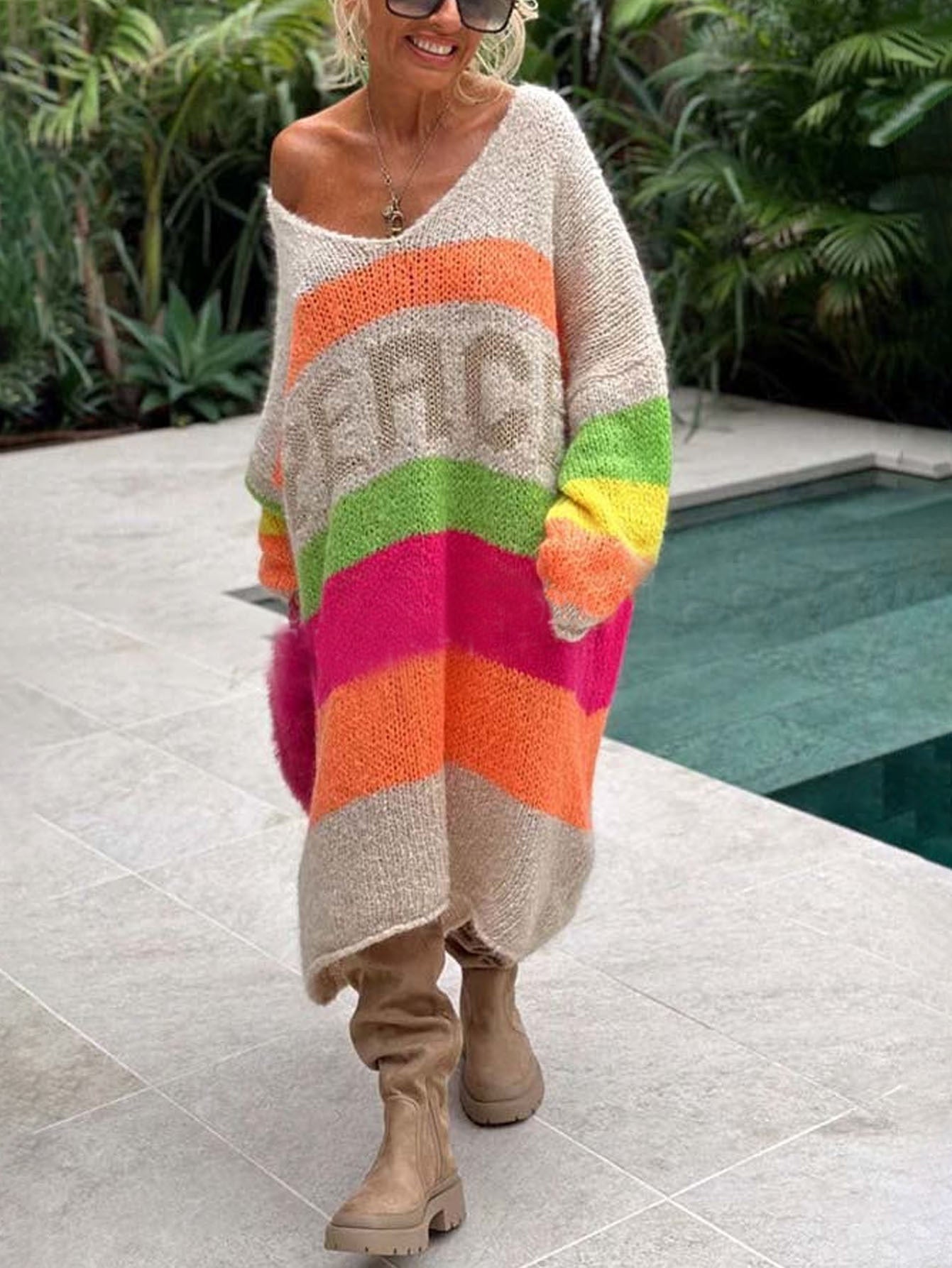 Pletený svetr Peace Rainbow