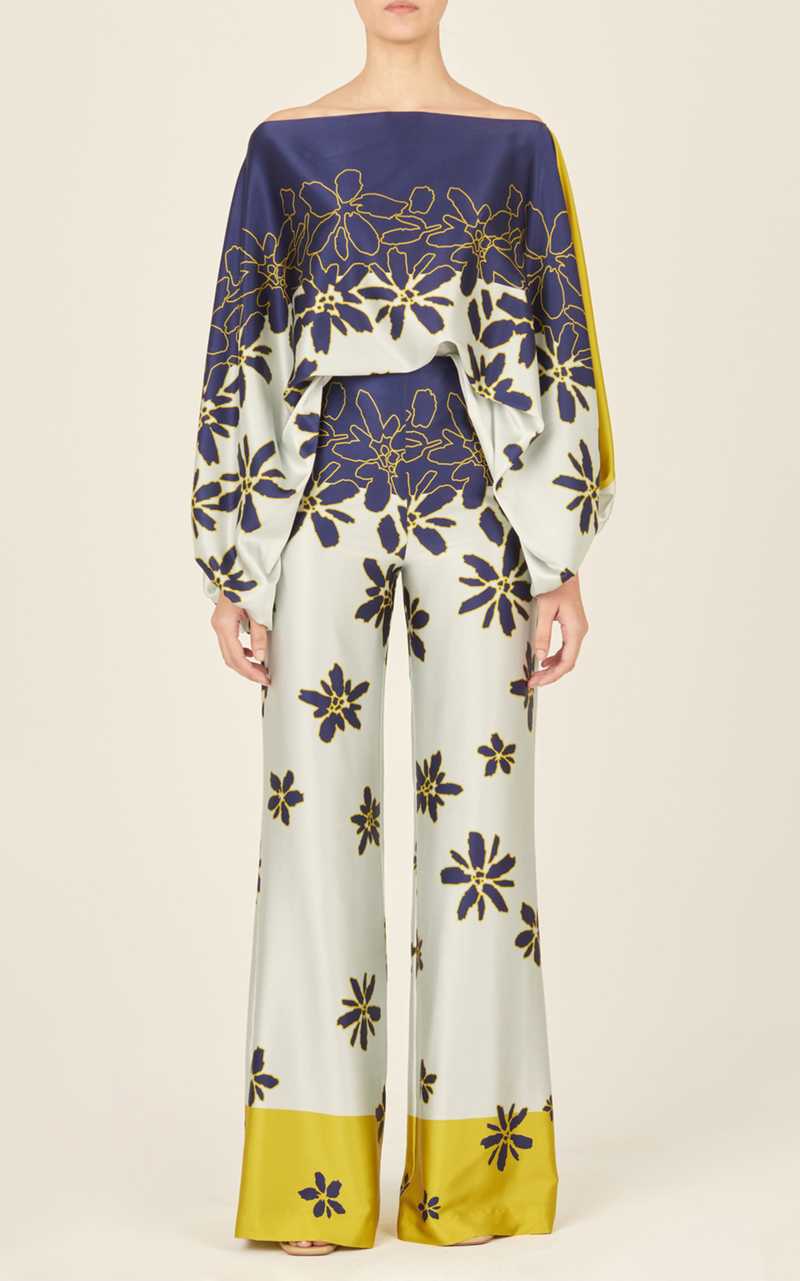 100% hedvábný oblek, 2 kusy (top + kalhoty)