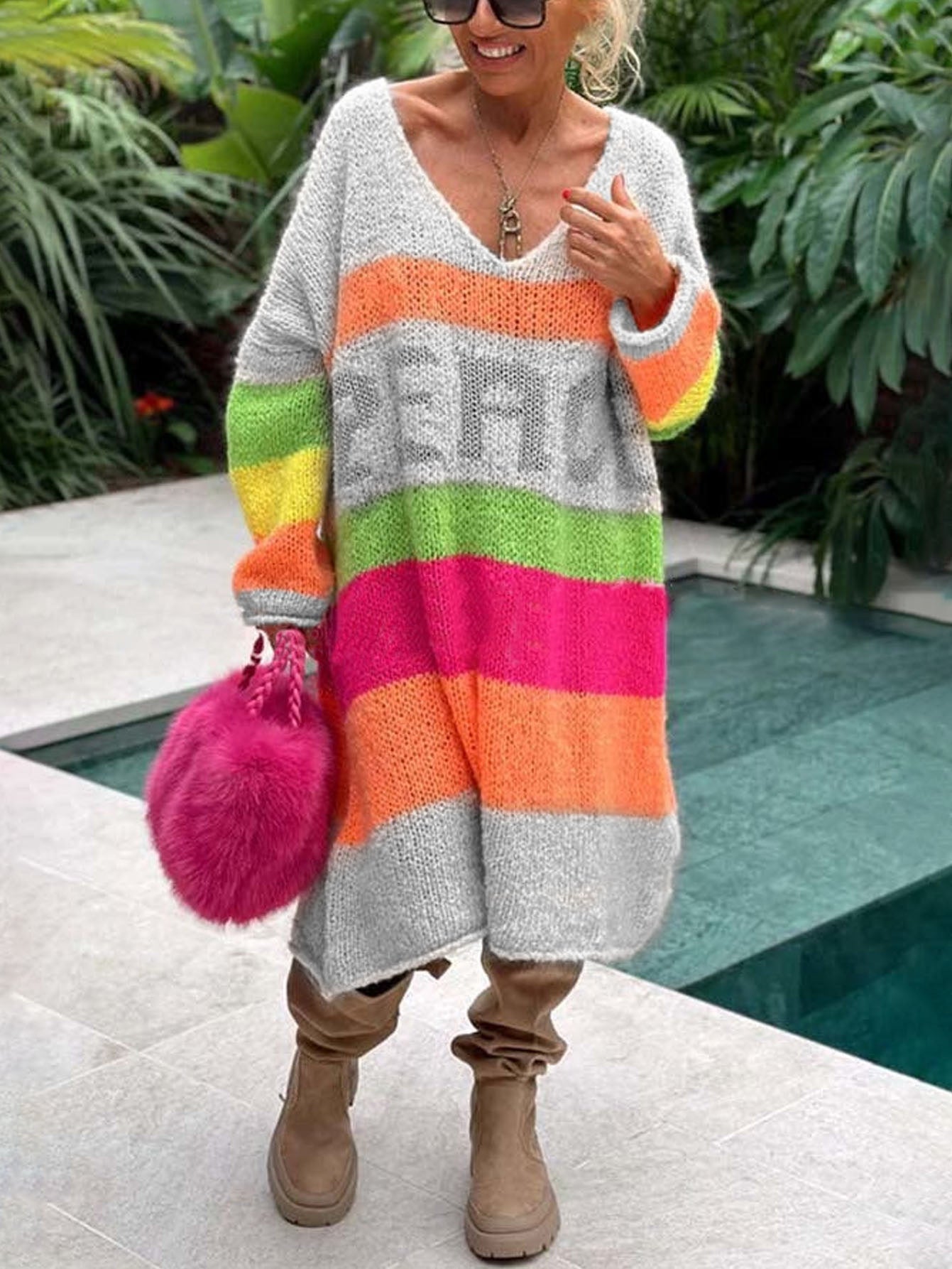 Pletený svetr Peace Rainbow