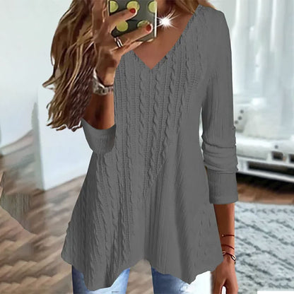 Groovy bílý obyčejný svetr s výstřihem